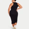 Robe midi Racer pour femme – noire Robe midi Racer pour femme – noire