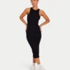 Robe midi Racer pour femme – noire Robe midi Racer pour femme – noire