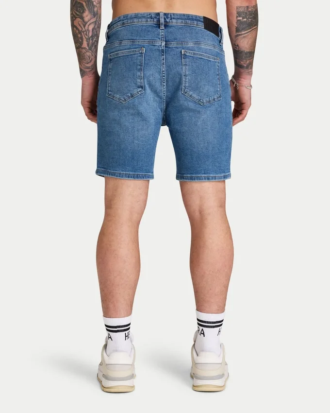 Shorts slim pour homme – bleu moyen Shorts slim pour homme – bleu moyen