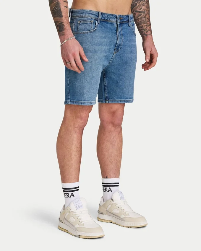 Shorts slim pour homme – bleu moyen Shorts slim pour homme – bleu moyen