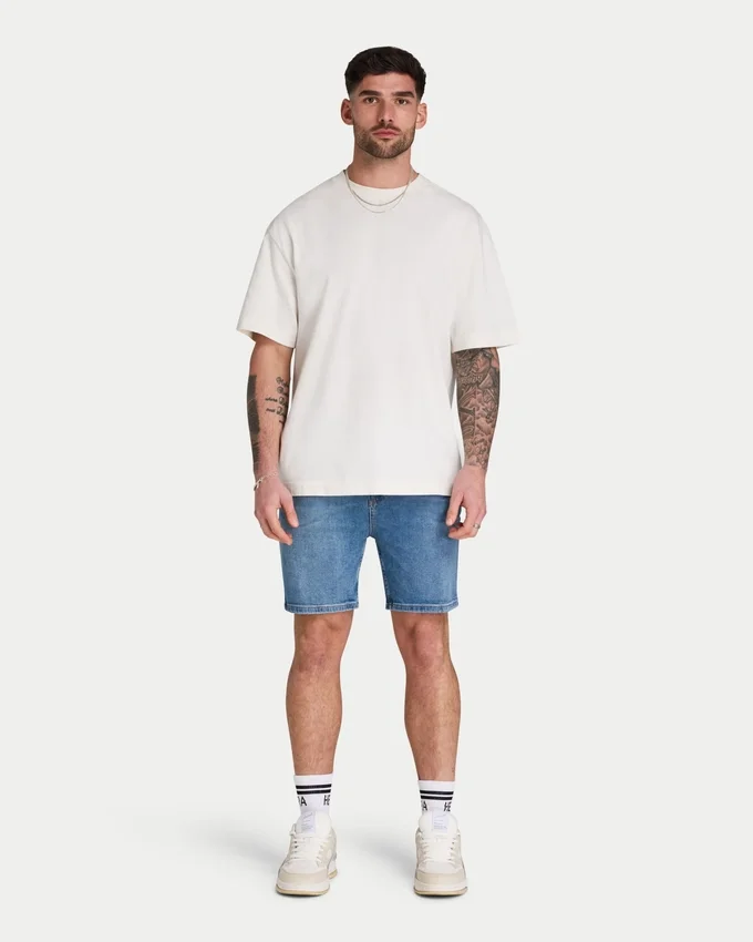 Shorts slim pour homme – bleu moyen Shorts slim pour homme – bleu moyen