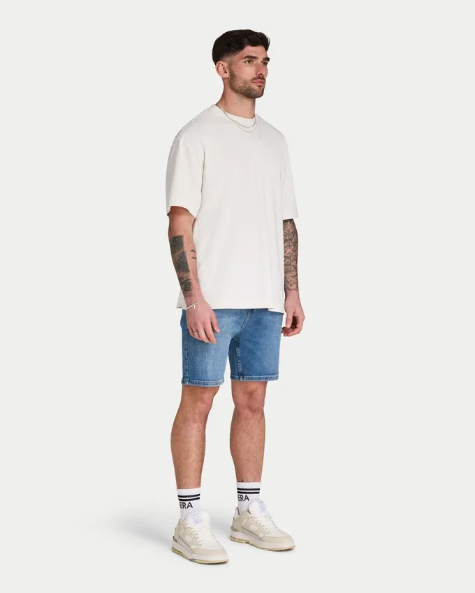 Shorts slim pour homme – bleu moyen Shorts slim pour homme – bleu moyen