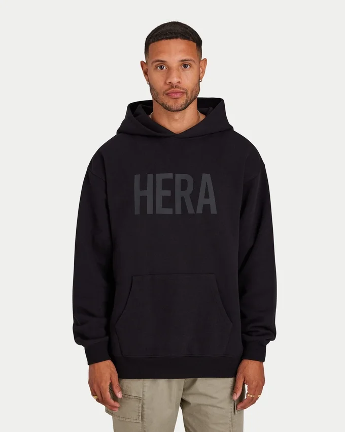 Sweat à capuche Label pour homme – noir Sweat à capuche Label pour homme – noir