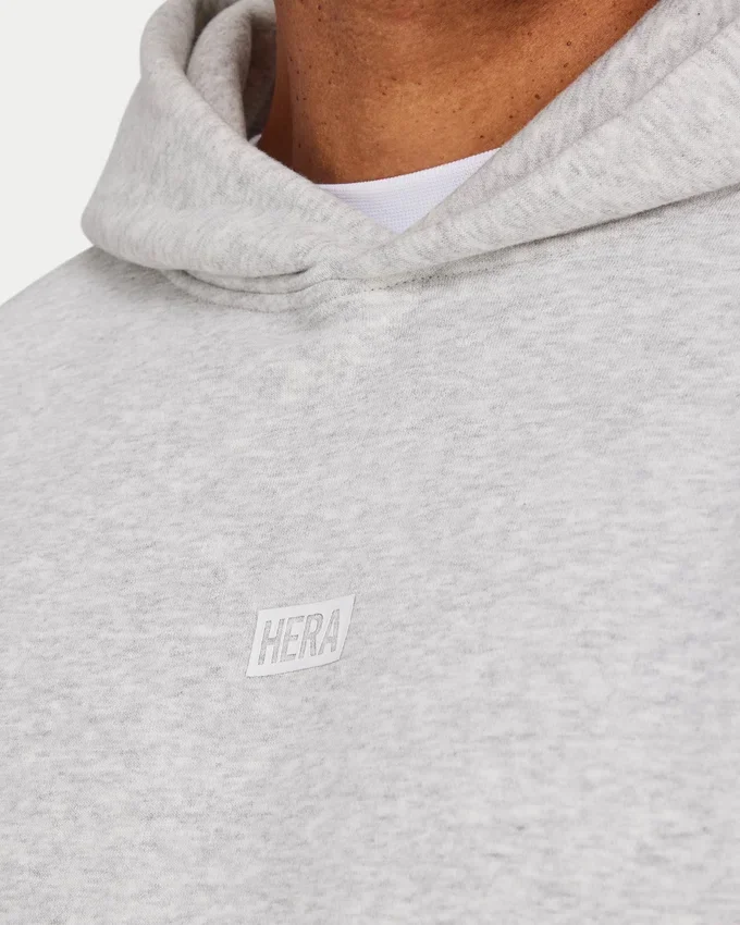 Sweat à capuche oversize « Collective » pour homme – gris chiné Sweat à capuche oversize « Collective » pour homme – gris chiné