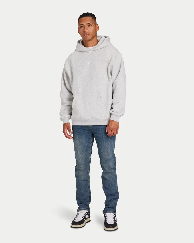 Sweat à capuche oversize « Collective » pour homme – gris chiné Sweat à capuche oversize « Collective » pour homme – gris chiné