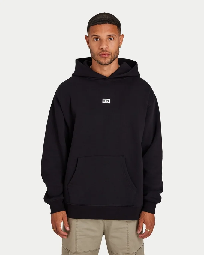 Sweat à capuche oversize « Collective » pour homme – noir Sweat à capuche oversize « Collective » pour homme – noir