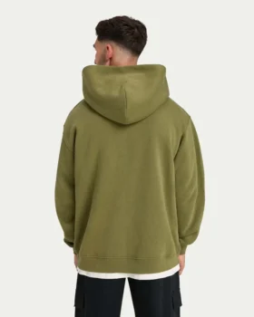 Sweat à capuche oversize « Collective » pour homme – vert olive