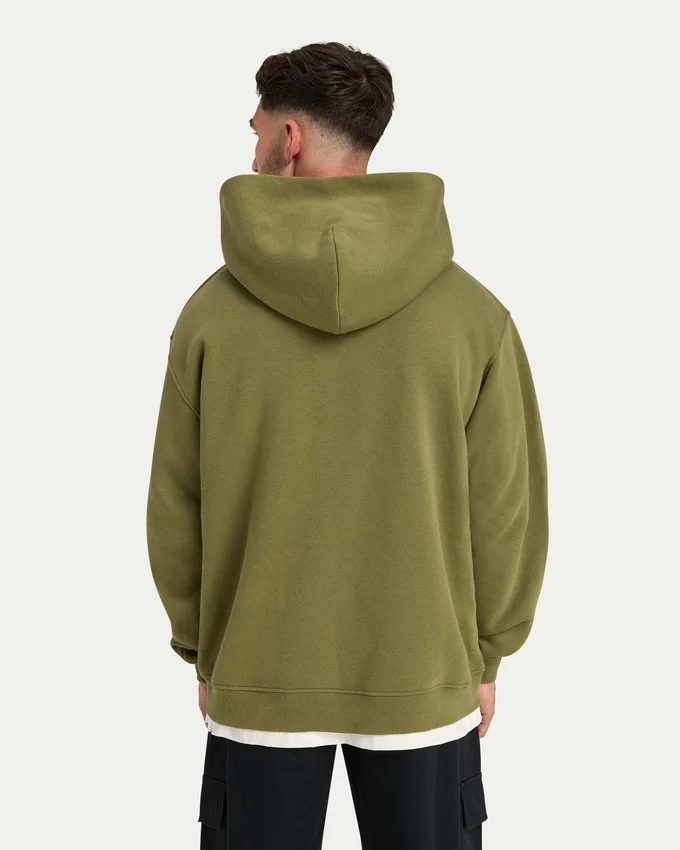 Sweat à capuche oversize « Collective » pour homme – vert olive Sweat à capuche oversize « Collective » pour homme – vert olive