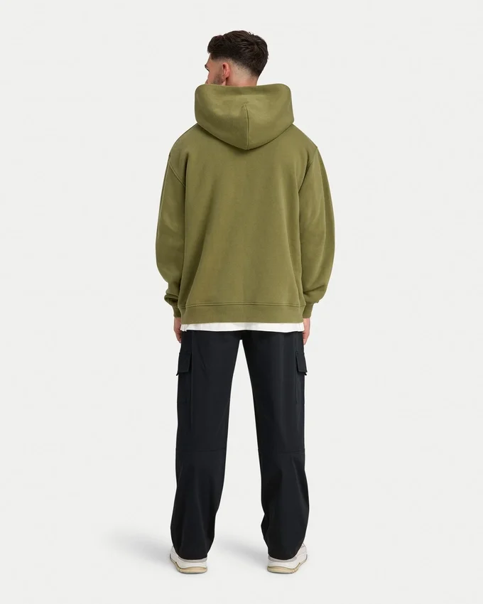 Sweat à capuche oversize « Collective » pour homme – vert olive Sweat à capuche oversize « Collective » pour homme – vert olive