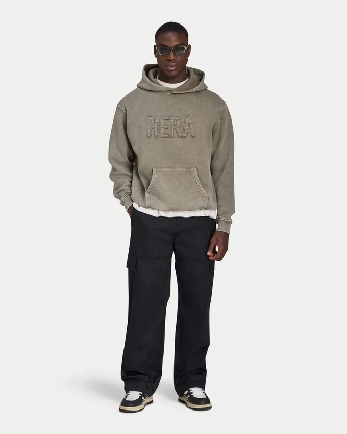 Sweat à capuche oversize délavé Signature pour homme Sweat à capuche oversize délavé Signature pour homme