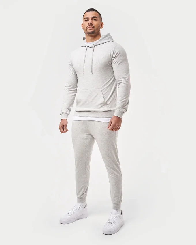 Sweat à capuche slim fit pour homme – gris chiné Sweat à capuche slim fit pour homme – gris chiné