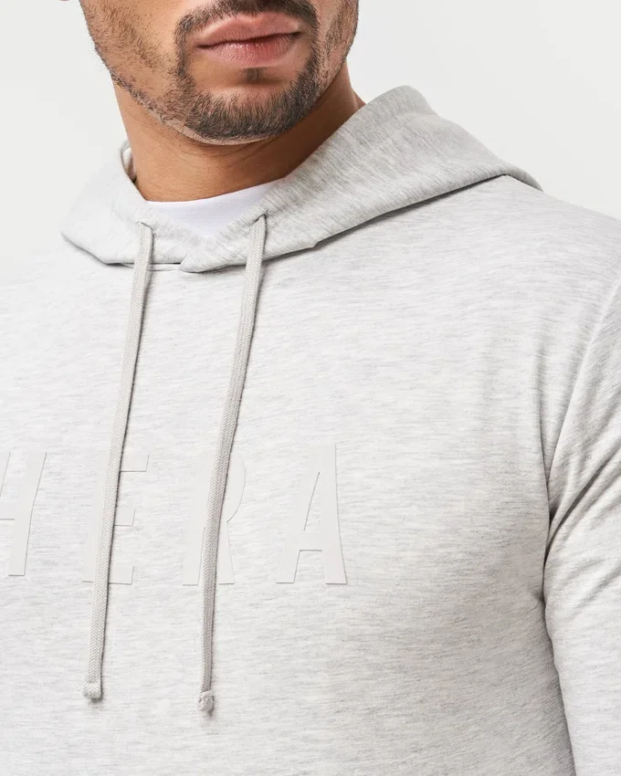 Sweat à capuche slim fit pour homme – gris chiné Sweat à capuche slim fit pour homme – gris chiné