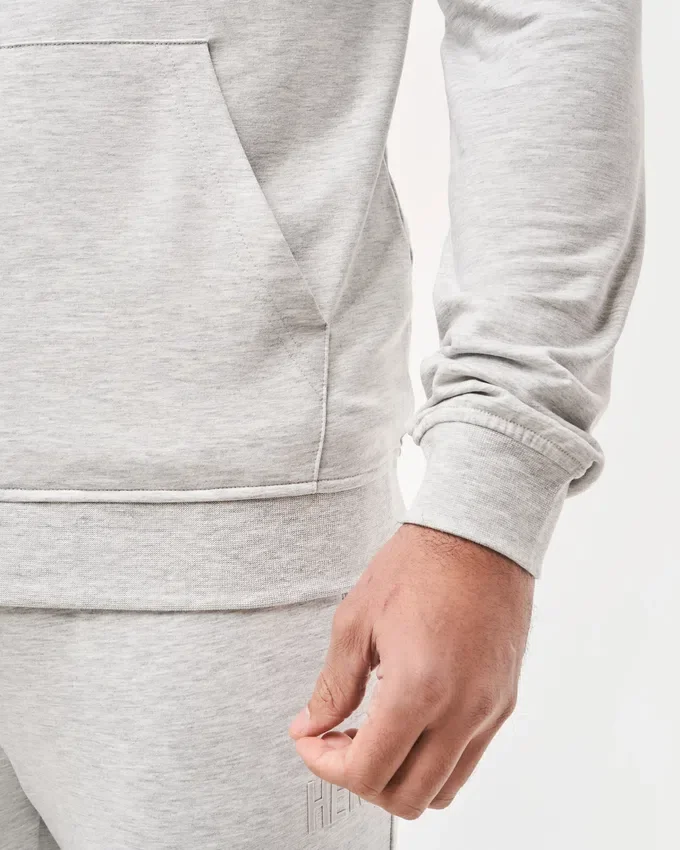 Sweat à capuche slim fit pour homme – gris chiné Sweat à capuche slim fit pour homme – gris chiné