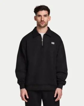 Sweats oversize à col zippé ¼ pour homme