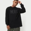 T-shirt à manches longues Label pour homme – noir T-shirt à manches longues Label pour homme – noir
