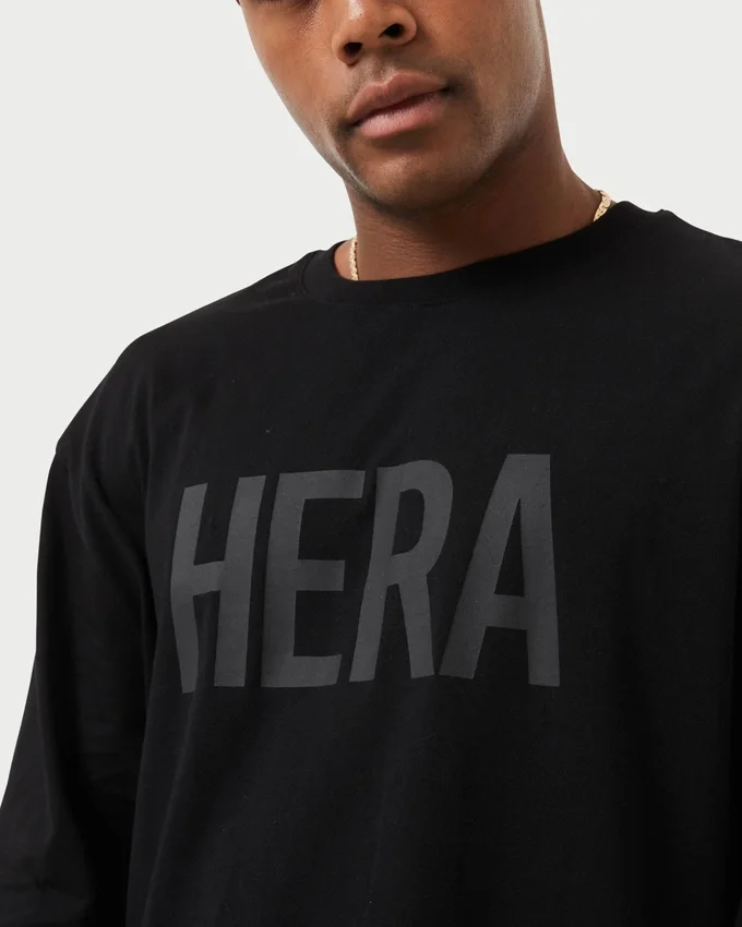 T-shirt à manches longues Label pour homme – noir T-shirt à manches longues Label pour homme – noir