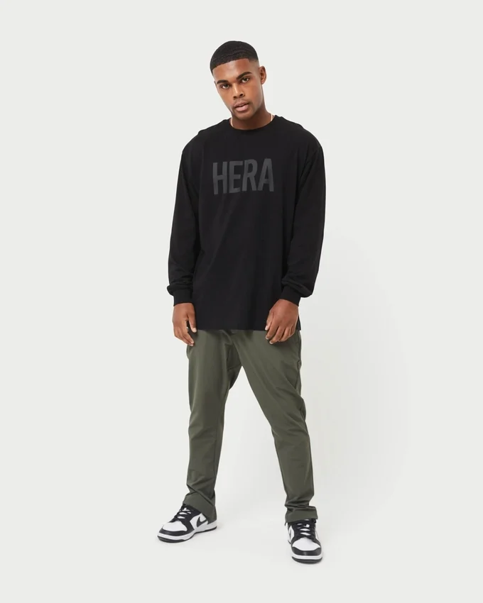 T-shirt à manches longues Label pour homme – noir T-shirt à manches longues Label pour homme – noir