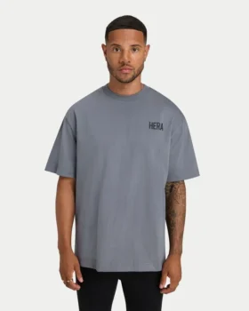 T-shirt oversize classique pour homme – gris anthracite