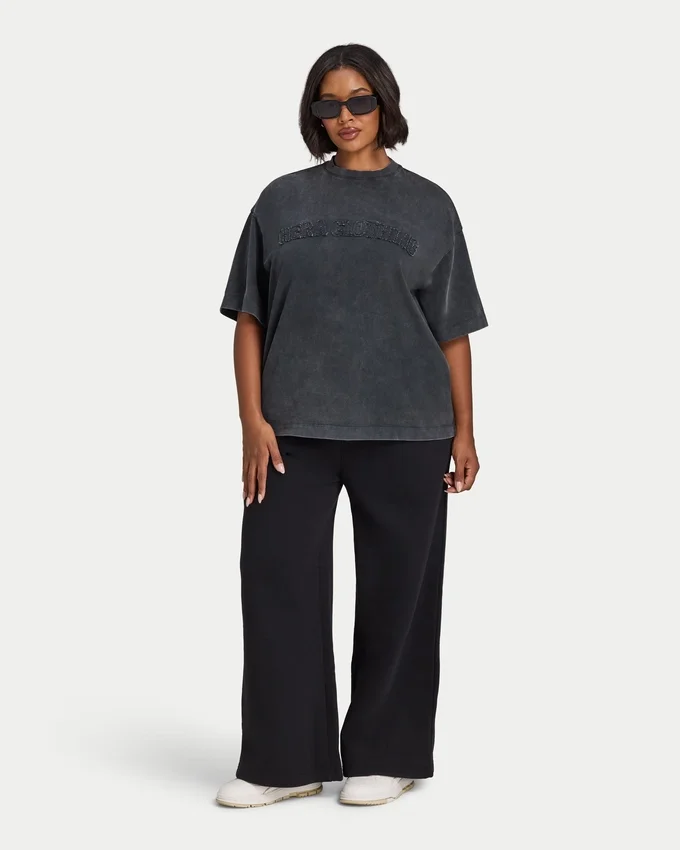 T-shirt oversize délavé Signature pour femme T-shirt oversize délavé Signature pour femme