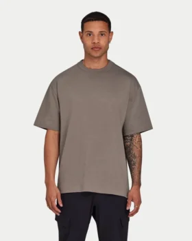 T-shirt oversize unie pour homme – gris marais