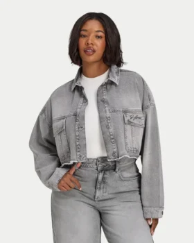 Veste en denim courte pour femme